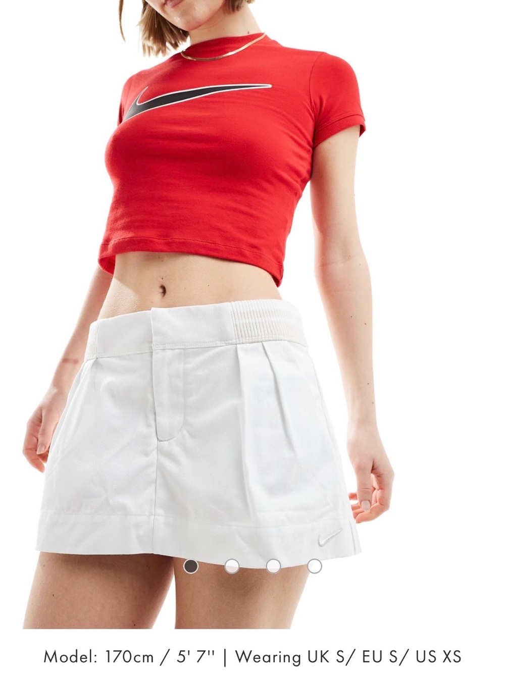 Nike White Pleated denim SKORT size S, new never worn